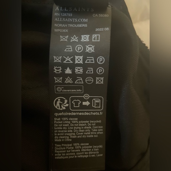 All Saints Norah Trousers in Black - Picture 8 of 8